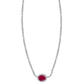 エフィー コレクション レディース ネックレス・チョーカー・ペンダントトップ アクセサリー EFFY&reg; Ruby (1-7/8 ct. t.w.) & Diamond (2-1/2 ct. t.w.) 18" Collar Necklace in 14k White Gold Ruby