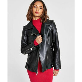 ゲス レディース ジャケット＆ブルゾン アウター Women's Oversized Faux-Leather Moto Jacket, Created for Macy's Black