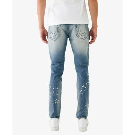 トゥルーレリジョン メンズ デニムパンツ ボトムス Men's Rocco Faded Skinny Jeans with Paint Splatter Casablanca Medium Wash