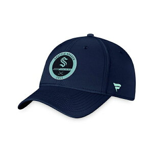 t@ieBNX Y Xq ANZT[ Men's Deep Sea Blue Seattle Kraken Authentic Pro Training Camp Flex Hat Deep Sea Blue