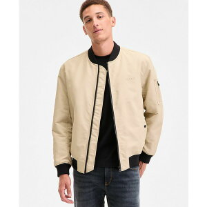 q[S{X Y WPbgu] AE^[ Men's Baken2435 Slim-Fit Satin Bomber Jacket Khaki