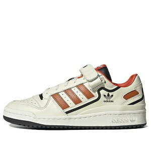 adidas �A�f�B�_�X �����Y �X�j�[�J�[ �t�H�[���� �yadidas originals Unisex Forum Low Sneakers Ivory/Orange HR0460�z �T�C�Y US_7.5(25.5cm)