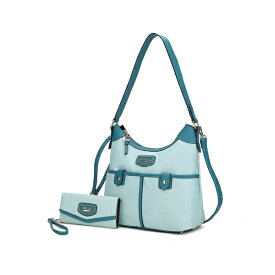 MKFコレクション レディース 財布 アクセサリー Harper Nylon Hobo Shoulder Handbag with Matching Wallet by Mia K- 2 pieces Blue