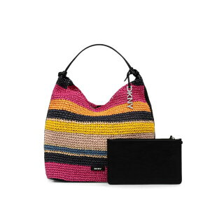 �_�i �L������ �j���[���[�N ���f�B�[�X �V�����_�[�o�b�O �o�b�O Paula striped woven shoulder bag Pink