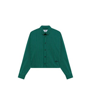 �G���G�X�W�C�G�� �����Y �V���c �g�b�v�X Pinstripe-pattern cropped shirt Green