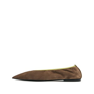 �r���o �C ���[�� ���f�B�[�X �p���v�X �V���[�Y Suede pointed-toe flat pumps Brown