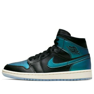 Air Jordan �W���[�_�� ���f�B�[�X �X�j�[�J�[ Black/Pale Ivory-Multi-Color �y(WMNS) Air Jordan 1 Mid 'Metallic Turquoise' BQ6472-009�z �T�C�Y US_5(22.0cm)
