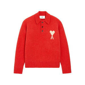 �A�~ �����Y �|���V���c �g�b�v�X Holiday capsule intarsia polo sweater Red