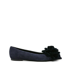 �G�[�W�[�G�� ���f�B�[�X �p���v�X �V���[�Y Flower-embellished suede flat pumps Blue