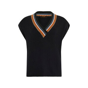 ���[���[ ���f�B�[�X �J�b�g�\�[ �g�b�v�X V-neck ribbed vest Blue