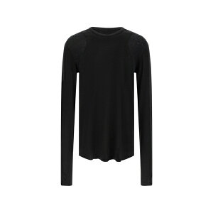 �g���E�N���� �����Y T�V���c �g�b�v�X Ribbed raw-cut t-shirt Black