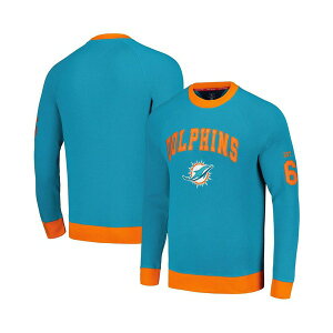 g~[ qtBK[ Y p[J[EXEFbgVc AE^[ Men's Aqua, Orange Miami Dolphins Reese Raglan Tri-Blend Pullover Sweatshirt Aqua, Orange