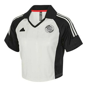 adidas AfB_X fB[X Xj[J[ y(WMNS) adidas Colorblock Letter Fashion Polo Shirt 'White Black' JC8641z TCY US_W_XL