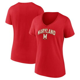 ファナティクス レディース Tシャツ トップス Maryland Terrapins Fanatics Branded Women's Evergreen Campus VNeck TShirt Red