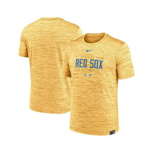 �i�C�L �����Y �V���c �g�b�v�X Men's Gold Boston Red Sox City Connect Velocity Practice Performance T-shirt Gold