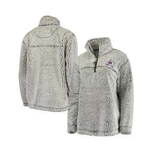 J[oNX fB[X WPbgu] AE^[ Women's Gray Colorado Avalanche Sherpa Quarter-Zip Pullover Jacket Gray