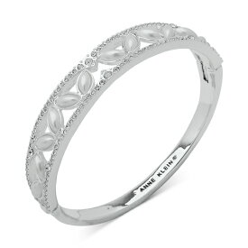 アンクライン レディース ブレスレット・バングル・アンクレット アクセサリー Silver-Tone Imitation Pearl Crystal Navette Hinge Bracelet Crystal