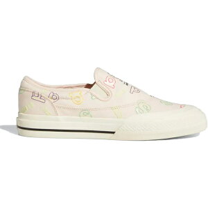 adidas AfB_X Y Xj[J[ yadidas Nizza RF Slip-On Allover Lettersz TCY US_10(28.0cm) Pink Tint/Cream White/Core Black