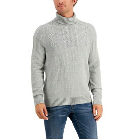 クラブルーム メンズ ニット&セーター アウター Men's Chunky Cable Knit Turtleneck Sweater, Created for Macy's Soft Grey Heather