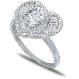 ジャニ ベルニーニ レディース リング アクセサリー Cubic Zirconia Baguette Heart Statement Ring in Sterling Silver, Created for Macy's Silver