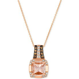 ルヴァン レディース ネックレス・チョーカー・ペンダントトップ アクセサリー Peach Morganite (1-1/4 ct. t.w.) & Diamond (1/4 ct. t.w.) Pendant Necklace in 14k Rose Gold No Color