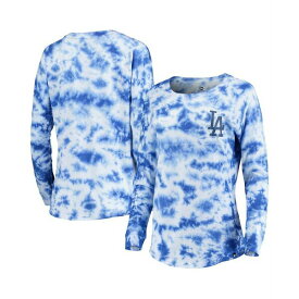 ニューエラ レディース Tシャツ トップス Women's Royal Los Angeles Dodgers Tie-Dye Long Sleeve T-shirt Royal