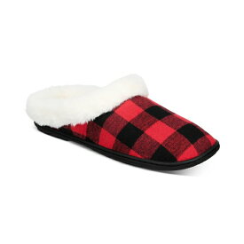 チャータークラブ レディース サンダル シューズ Women's Faux-Fur-Trim Hoodback Boxed Slippers, Created for Macy's Buffalo Check