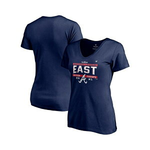 t@ieBNX fB[X TVc gbvX Women's Branded Navy Atlanta Braves 2021 NL East Division Champions Locker Room Plus Size V-Neck T-shirt Navy