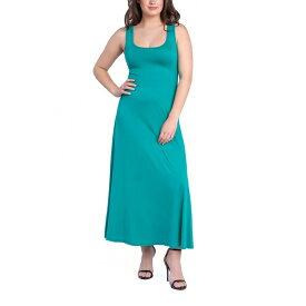 24セブンコンフォート レディース ワンピース トップス Women's Relaxed Sleeveless Tunic A-Line Long Dress Green