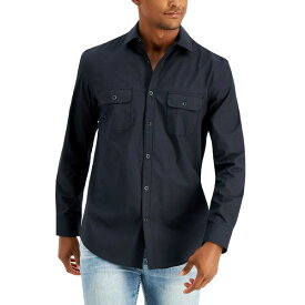 アルファニ メンズ シャツ トップス Men's Regular-Fit Solid Shirt, Created for Macy's Deep Black