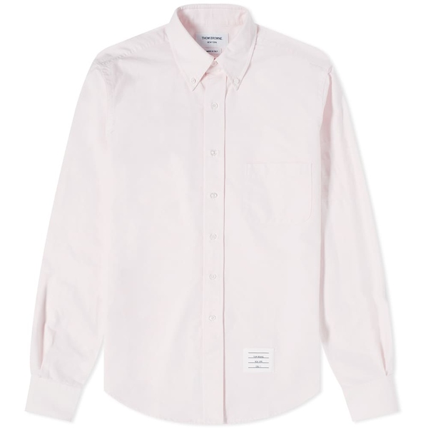 トムブラウン メンズ トップス シャツ Light Pink 全商品無料サイズ交換 Thom Down 高い品質 Shirt Browne Oxford 買い取り Bar Button 4