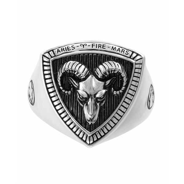 エフィー コレクション メンズ リング アクセサリー EFFY&reg; Mens Zodiac Ring in Sterling Silver Aries
