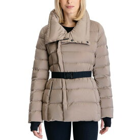 マイケルコース レディース ジャケット＆ブルゾン アウター Women's Stretch Asymmetrical Belted Down Puffer Coat Taupe