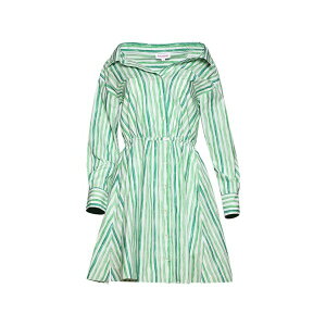 ���[�W�[�E�A�X���[�k ���f�B�[�X �����s�[�X �g�b�v�X Stripe-pattern off-shoulder dress Green
