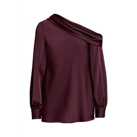 ラルフローレン レディース シャツ トップス SATIN ONE-SHOULDER BLOUSE Burgundy