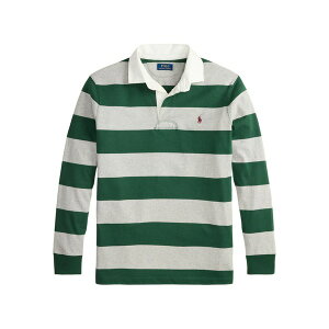 �����t���[���� �����Y �|���V���c �g�b�v�X Striped-pattern long-sleeve polo shirt Green
