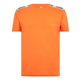 【送料無料】 モスキーノ メンズ Tシャツ トップス Tape T Shirt Orange 0035