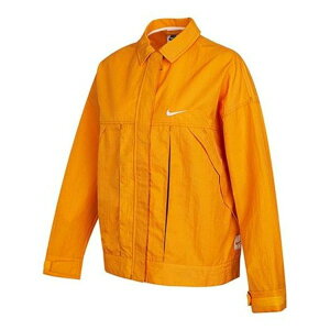 Nike iCL fB[X Xj[J[ y(WMNS) Nike Sportswear Swoosh Back Logo Printing Woven Jacket Yellow DM6204-738z TCY US_W_M
