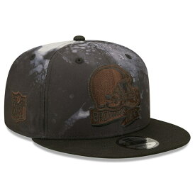 ニューエラ メンズ 帽子 アクセサリー Cleveland Browns New Era Ink Dye 2022 Sideline 9FIFTY Snapback Hat Black