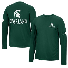 コロシアム メンズ Tシャツ トップス Michigan State Spartans Colosseum Mossy Oak SPF 50 Performance Long Sleeve TShirt Green