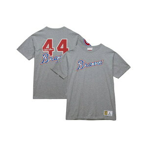 �~�b�`�F��&�l�X �����Y �V���c �g�b�v�X Men's Hank Aaron Heather Gray Atlanta Braves Cooperstown Collection Legends T-Shirt Heather Gray