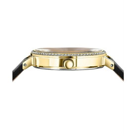 ヴェルサス ヴェルサーチ レディース 腕時計 アクセサリー Women's Mar Vista Black Leather Strap Watch 34mm Gold