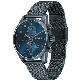 ボス レディース 腕時計 アクセサリー Men's Chronograph Skymaster Blue Ion-Plated Mesh Steel Bracelet Watch 44mm Blue