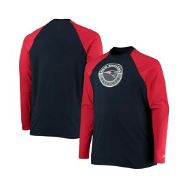ニューエラ レディース Tシャツ トップス Men's Navy, Red New England Patriots Big and Tall League Raglan Long Sleeve T-shirt Navy, Red