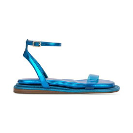 ジェシカシンプソン レディース サンダル シューズ Betania Ankle Strap Flat Sandals Amalfi Blue Metallic