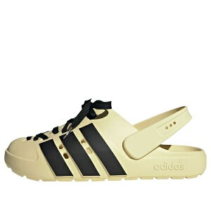 adidas �A�f�B�_�X �����Y �X�j�[�J�[ �yadidas Adilette Clog 2.0 'Warm Vanilla Black' JR4026�z �T�C�Y US_6(24.0cm)