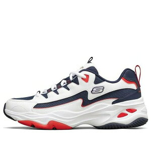 Skechers �X�P�b�`���[�Y �����Y �X�j�[�J�[ �ySkechers D'Lites 4.0 Low-Top Running Shoes White/Blue/Red 894006-WNVR�z �T�C�Y US_10(28.0cm)