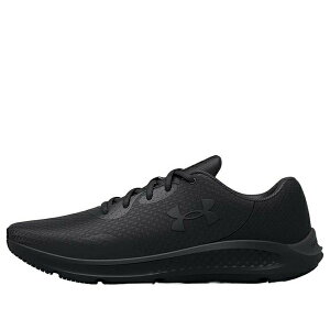 Under Armour A_[A[}[ Y Xj[J[ yUnder Armour Charged Pursuit 3 4E Wide 'Triple Black' 3025801-002z TCY US_8(26.0cm)