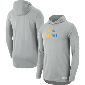 ナイキ メンズ Tシャツ トップス UCLA Bruins Nike Campus Performance Hoodie Long Sleeve TShirt Gray