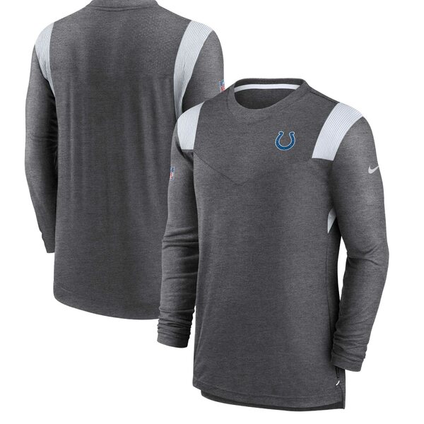 ナイキ メンズ Tシャツ トップス Indianapolis Colts Nike Sideline Tonal Logo Performance Player Long Sleeve TShirt Charcoal